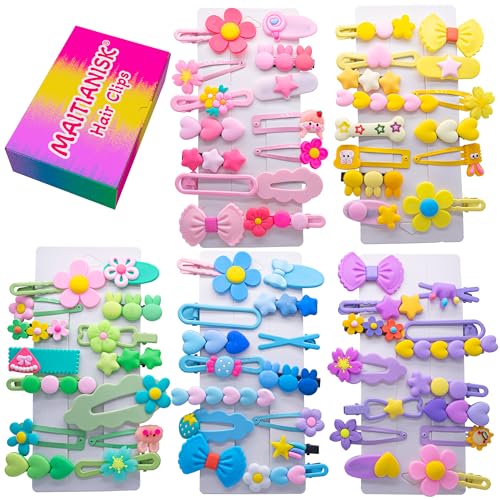 MAITIANISK 70PCS Hair Accessories for Girls Little Girl Hair Clips Barrettes for Baby Toddler Teens Women Kids Cute Candy Colorful Flower Gift for 6-18 Ages (Girls Hair Accessories)