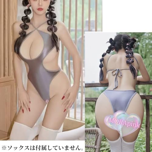 コスプレ セクシー ハイレグ レオタード スク水 穴あき レースクイーン 過激 スクール水着 競泳 水着 オープンクロッチ 極薄 誘惑 ボディコン ベビードール - 画像3