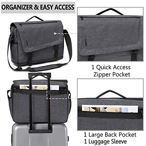 Messenger Bag for Men, Lightweight Water Resistant 15.6 In Laptop Bag Business Office Satchel Shoulder Bag4