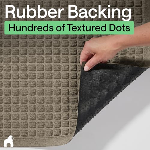 Image of GORILLA GRIP Ultra Absorbent Front Door Mat Outside Entrance, Traps Dirt and Moisture, HydroABSORB Indoor Outdoor Doormat Holds Up to 1.7 Cups Water, Stain and Fade Resistant Welcome Mat, 29x17 Beige