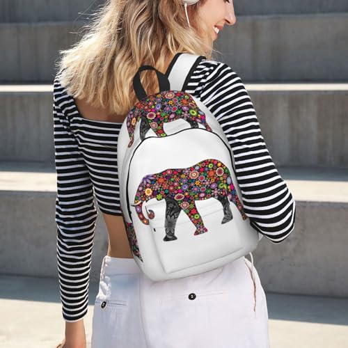 Mochila de viaje con estampado de elefante bolsa de computadora para mujer 7