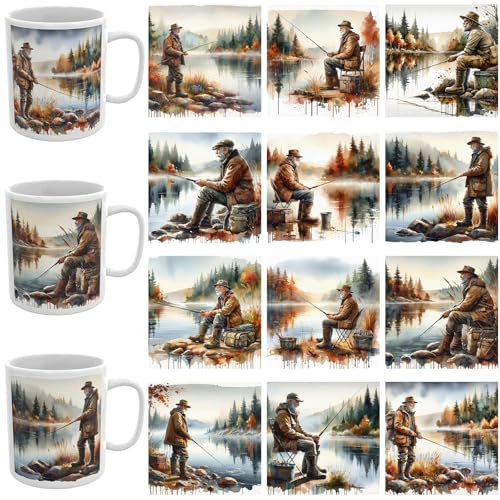 XRTHGS UV DTF }OJbv ]ʎ 12 UV DTF XebJ[ }OJbvAe[uA@rAdbP[XȂǂɎgpł܂B(Autumn Lake Fisherman)