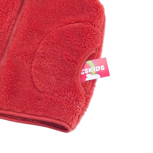 Image of JESKIDS Girls' Boys Sherpa Fleece Vest Outwear Lightweight Solid Color Cute Jacket with Pockets 2-11 Years