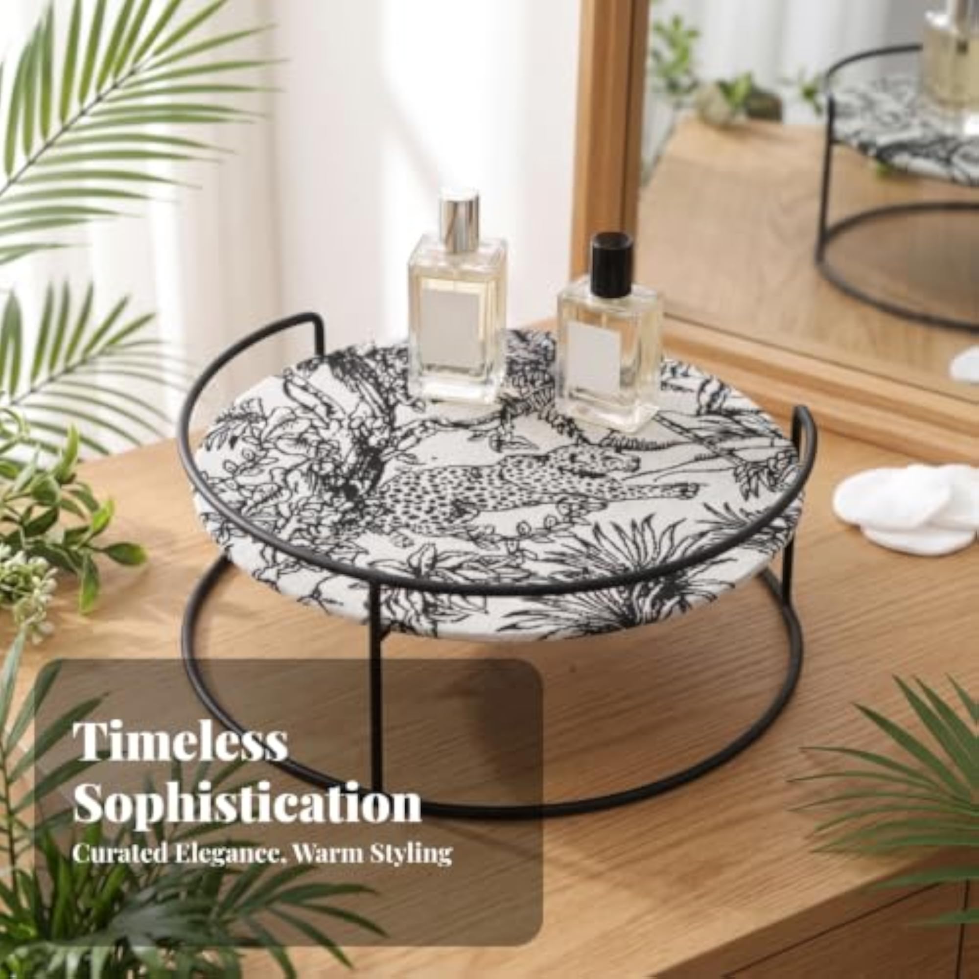 Round Desktop Storage Rack, Elegant Makeup Shelf Organizer