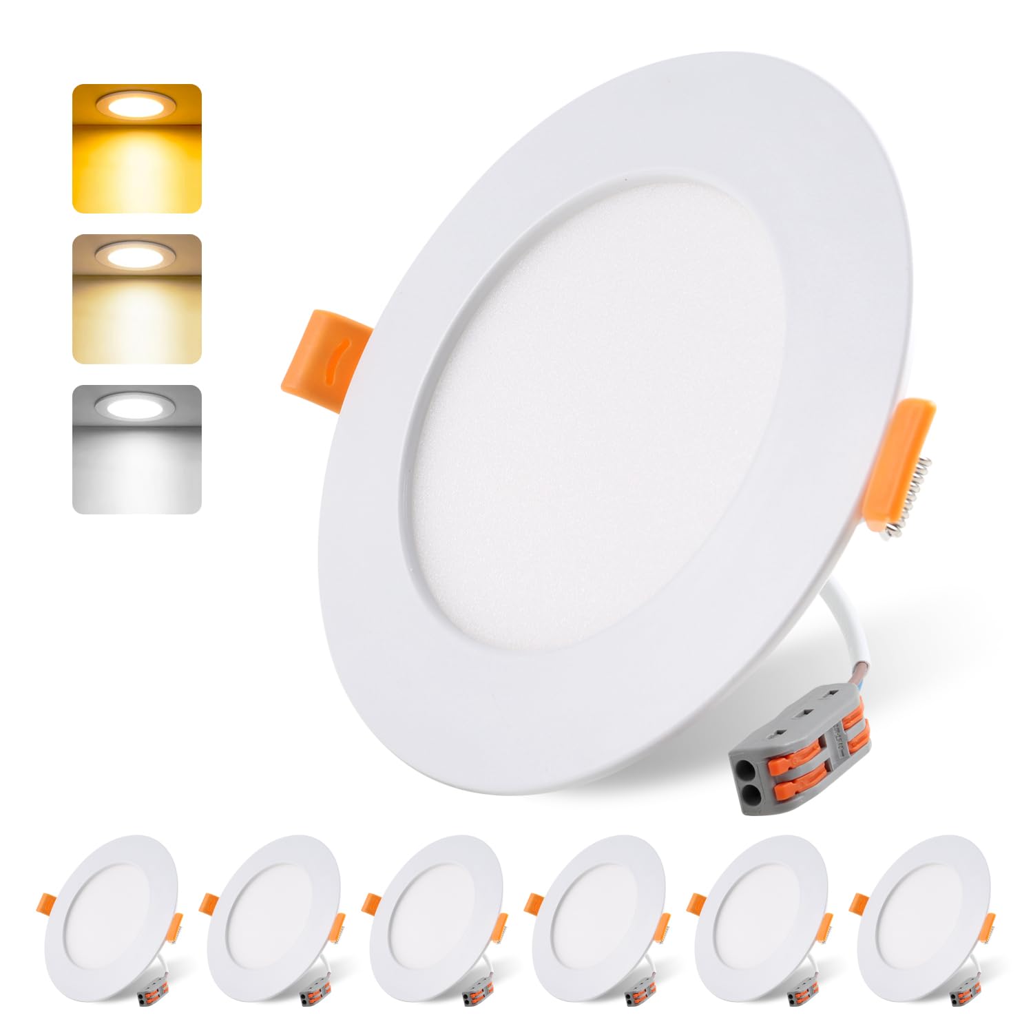 da LIGHT LED Einbaustrahler 230V flach 9W 6er Set, Strahlende Einbauleuchten, Bad Spot 3000/4000/6000K, Deckenstrahler IP54 für Badzimmer Wohnzimmer Küche Schlafzimmer