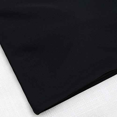 Zaful Women's High Cut Bandeau Bikini Set Strapless Solid Color 2 Pieces Bathing Suit Swimsuit (0-Black,S) #TOP4