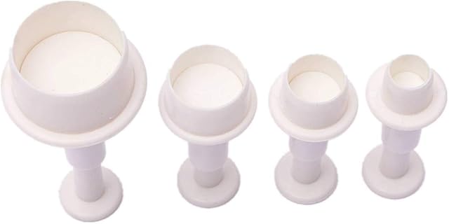 L-FENG-UK A Set of 4pcs Round Circle Cake Biscuit Cookies Mold Cutter Plunger Fondant Sugarcraft Icing Decorating