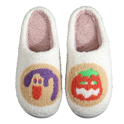 Image of Evil Eyes Cowboy Hat Slippers cute Warm Cozy House Shoes Soft Plush Fuzzy Slippers for Women Men