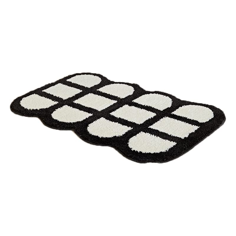 Tapis de douche antidérapant absorbant et respirant avec motif à carreaux
