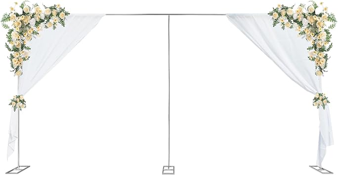 Professional Backdrop Stand Pipe Kit, 10x 20 Heavy Duty Wedding Arch Backdrop Stand, Square Metal Background Support System Curtain Frame with Steel Base for Wedding Party Photography Show Display