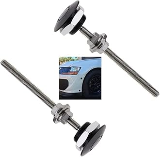 ANJOSHI 2Pack Quick Release Latch Lock Clip Push Button Bonnet Kit 1.25in/32mm Diameter Universal Aluminum Alloy Quick Latch Lock for Auto Car Bumper License Plate Hood or Various DIY(2Pack-Black)