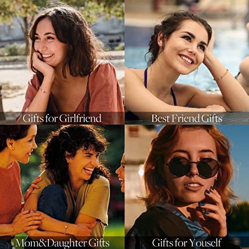 Yoosteel Initial Bracelets For Women Gifts, 14K Rose Gold Filled Beads Chain Letter B Charm Handmade Initial Bracelet Rose Gold Bracelets For Women Daily Jewelry(B) #TOP4