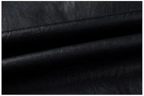 Jaqueta de couro retrô de costura de moda masculina casual de couro (Vermelho,GG)