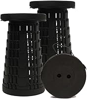 JAEMEYEM 2-Pack Upgraded Collapsible Folding Stool - 660lb Capacity, Lightweight 2.54lb Portable Seat for Camping Hiking Fishing BBQ, Adjustable Height