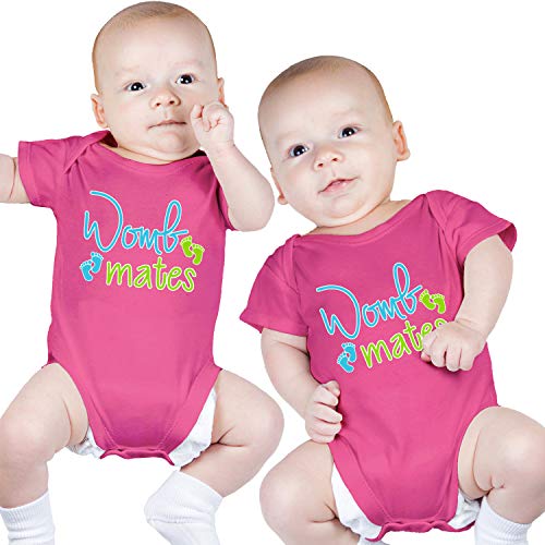 Nursery Decals and More Bodysuits for Twin Girls, Includes 2 Bodysuits, 6-12 Month Wombmates