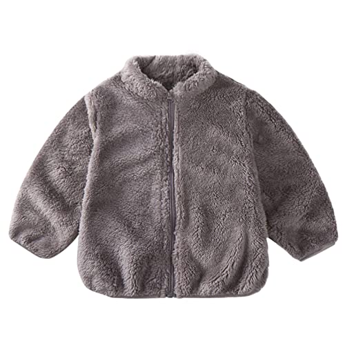 Veste pour enfant - Veste polaire - Vêtement d'extérieur chaud - Veste de montagne pour fille - Veste d'extérieur chaude - Veste d'hiver pour bébé - Veste polaire, gris, 2- 3 ans Cover
