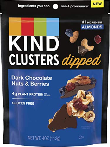 KIND Snack Clusters Dipped, Dark Chocolate Nuts & Berries, Gluten Free, 4g Protein, 4 Ounce , 8Count - image 1