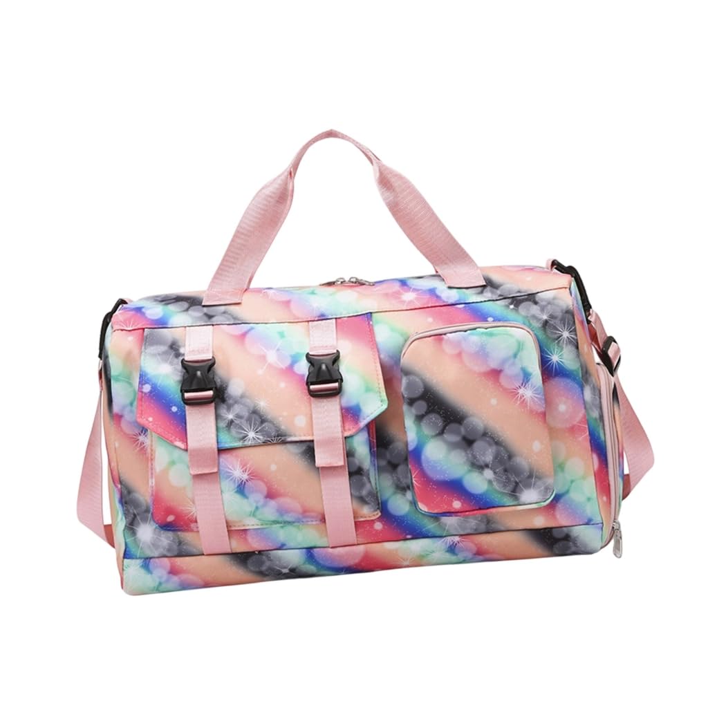 Bolsa de gimnasio moderna rosa degradado de 27x22x45cm con capacidad ampliada 8