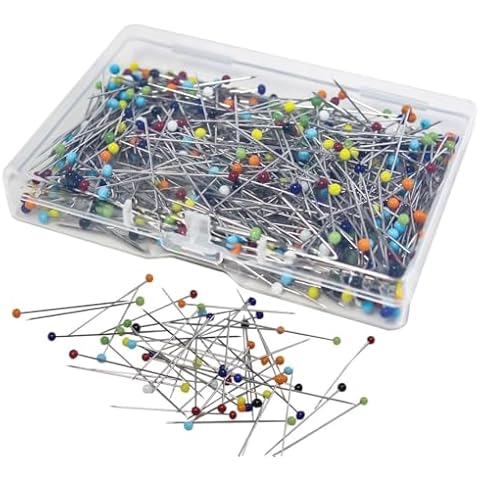 Sewing Pins,500 Count,Straight Pins with Colored Glass Heads(1-1/2 Inch),Quilting Pins,Sewing Pins for Fabric,Fabric Pins with Glass Heads,Dressmaker Pins Cover