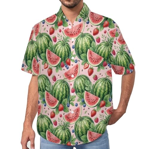 Chemise vacances homme motif aquarelle fruits pour plage et été
