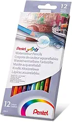 Pentel Conjunto de lápis de aquarela para artes - sortido (pacote com 12)
