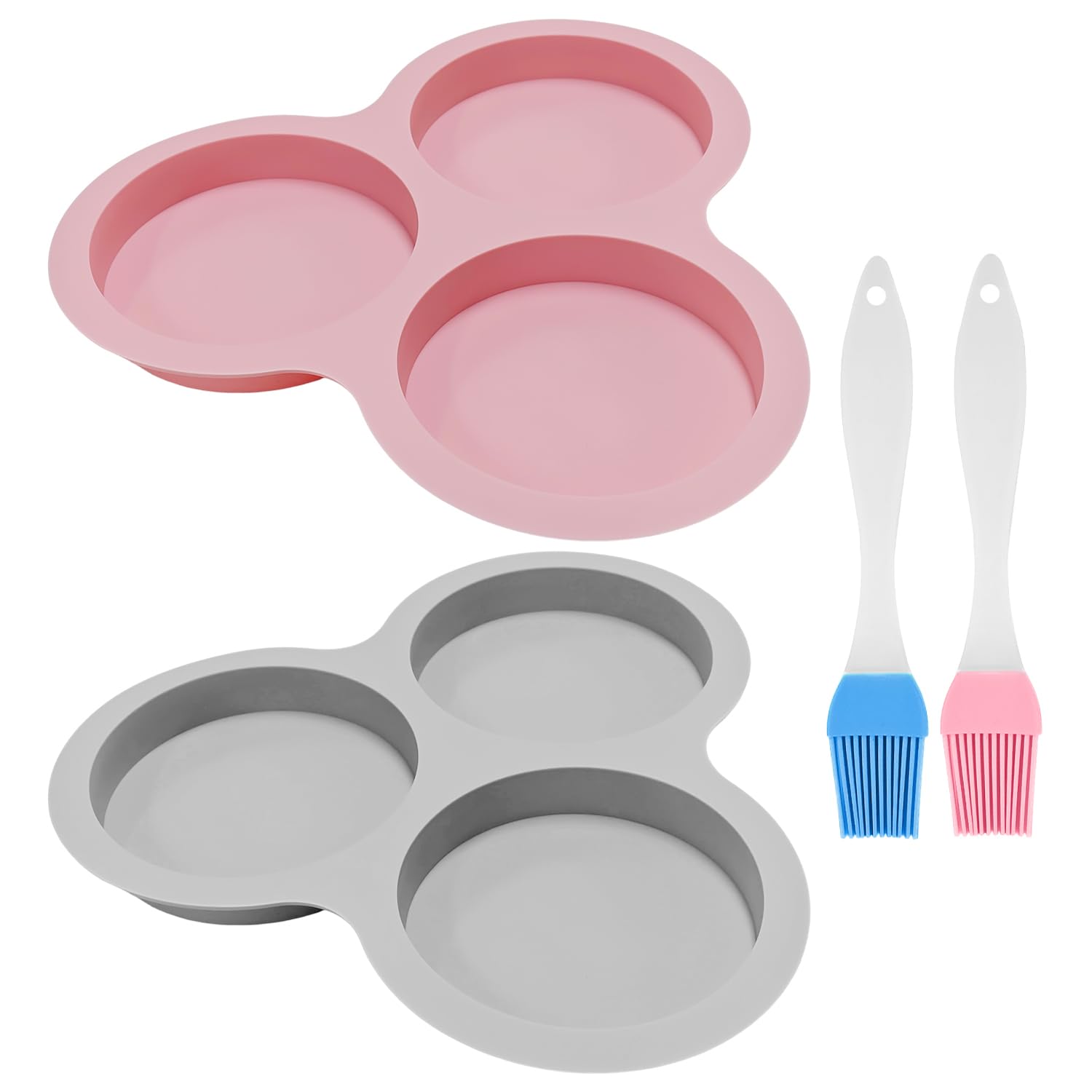 TVSVKWE 2 Pieces Of Silicone Mold And 2 Pieces Of Brush, Baking Utensils, Kitchen Tools, Can Be Used For Muffins, Eggs, Cakes.
