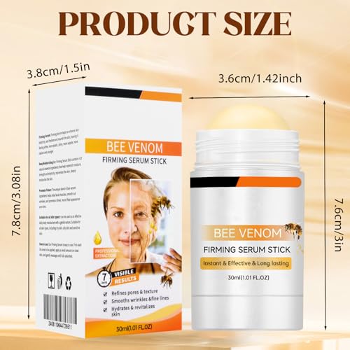 Bee Venom Firming Serum Stick, Bienengift Faltencreme, 2025 Neue Fortschrittliche Straffende & Faltenreduzierende Creme, Hautstraffende Creme für Körper, Hebt, Aufpolstert und Strafft Haut