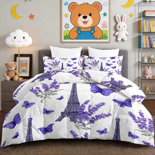 Edredón de 200 x 200 cm reversible con estampado de mariposa para cama doble 4