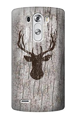 R2505 Reindeer Head Old Wood Texture Graphic Printed Case Cover For LG G3
