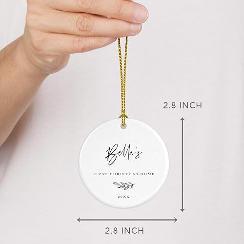 Miniatura 6 de Andaz Press Adorno de árbol de Navidad de porcelana redonda de cerámica personalizada para perro, gato, mascota, regalo coleccionable para bebé, la