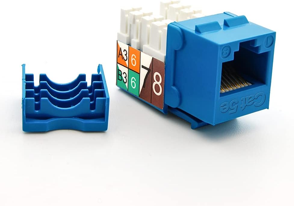 Cat.5E RJ45 110 Type Keystone Jack Blue, 4 Pack