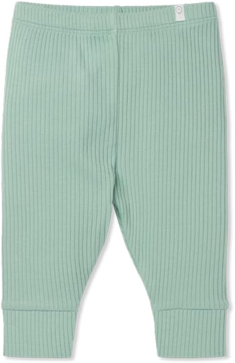 MORI Baby Unisex Premium Ribbed Leggings - Stretchy Pants with Cuffs and Elastic Waist - Viscose from Bamboo and Cotton Blend
