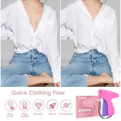 Image of Stitch Gun for Clothes - Handheld Stitch Gun Quick Clothing Fixer - Mini Sewing Kit Micro Tagging Gun - Includes 6 Needle, 1000 Black Fasteners & 1000 White Fasteners
