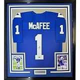 Framed Facsimile Autographed Pat McAfee 35x39 Indianapolis Blue Reprint Laser Auto Football Jersey