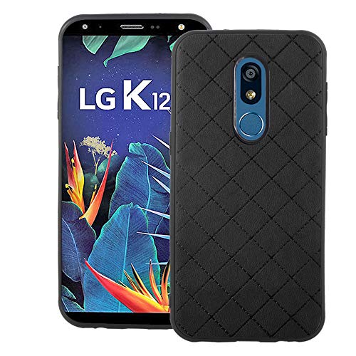 Phone Case for LG K40 Slim Soft Rubber Case,Shock Resistant Rugged Lightweight Flexible Anti-Slip Slim Fit Full Body Heavy Duty Protective Shockproof Rubber Phone Cover for LGK40 K 40 Men Black