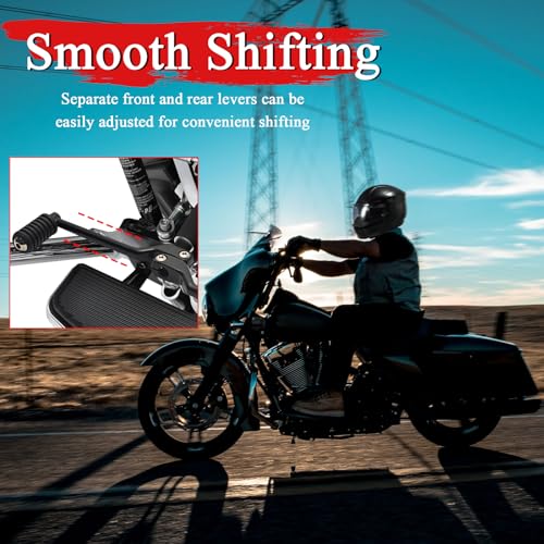 Image of Toe Shift Pegs,Front Shift Lever w /Shift pegs for Harley 88-later Touring | for 1986-2017 Harley FL Softail and 2008-later Trike Models Black