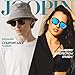 Joopin Mirrored Mens Sunglasses Polarized UV Protection, Designer Square Blue Sun Glasses, Big Fashion Shades Sunnies Sports