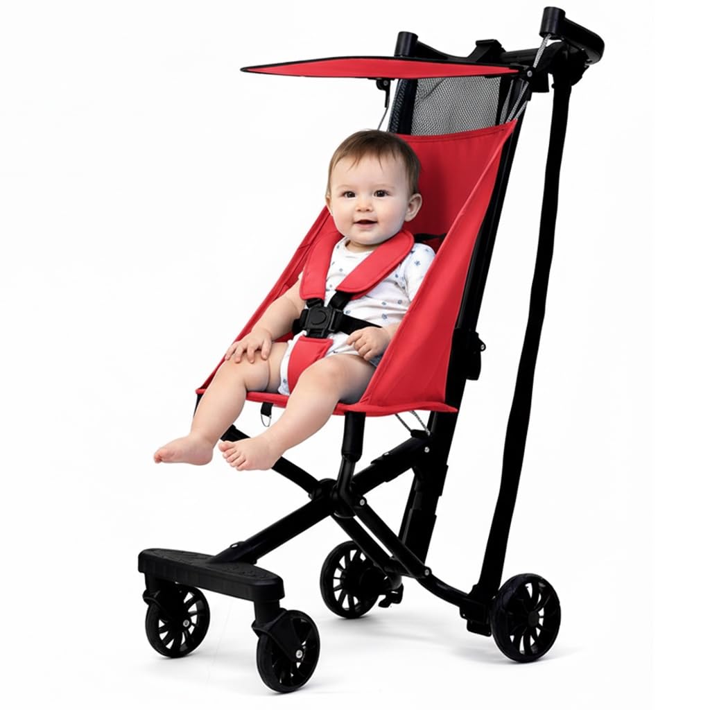 Lifelong Baby Stroller, Lightweight Foldable Pram for Kids, Cabin-Friendly, 5-Point Harness, All-Terrain Wheels, 20kg Capacity, Adjustable Canopy, Storage Basket, Shoulder Carry Strap, Aluminium Frame