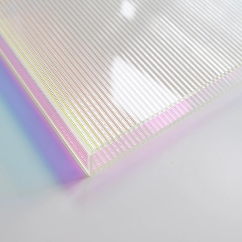 Miniatura 6 de Bandejas de acrílico arco iris, bandeja de almacenamiento de acrílico iridiscente, organizador de almacenamiento de maquillaje para tocador,