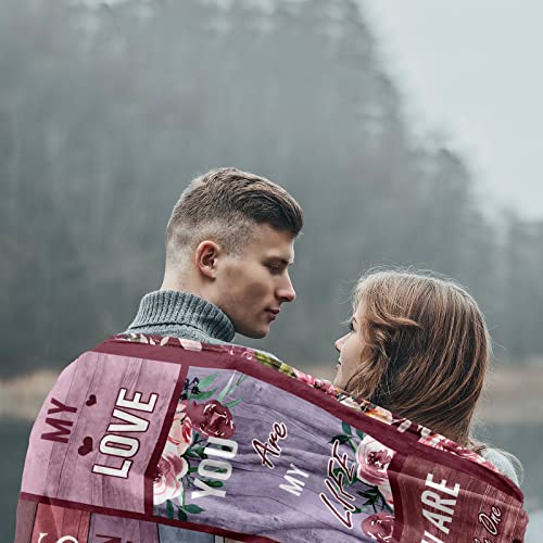 Punofell Wife Birthday Gift Ideas - Best Gifts Romantic For Wife From Husband - Wife Anniversary Blanket Gift For Her - Gifts For Wife Birthday/Christmas Valentines Unique Blanket 50" X 60" #TOP5