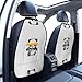 WZYWHJ Cute panda baby prints Car rear seat anti kick pad 2-piece set multifunctional storage bag seat cover protector