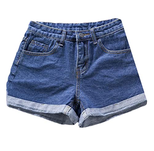 Short d'été pour femme noir coupe large classique en taille haute pour le quotidien