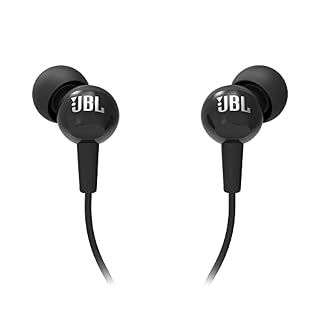 JBL C100SI Wired In Ear Headphones With Mic, Pure Bass Sound, One Button Multi-Function Remote, Premium Metallic Finish, Angled Buds For