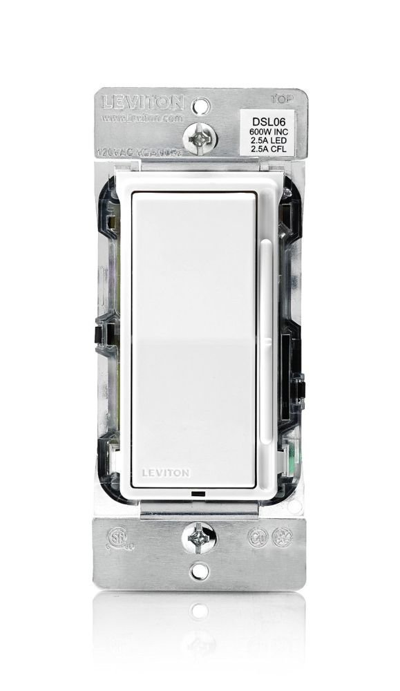 Photo 1 of Leviton DSL06-1LZ 8 Pack 600W Decora Rocker Slide Universal Dimmers, White/ Ivory/ Light Almond