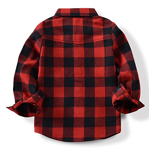 Phorecys Girls' Plaid Flannel Shirt Long Sleeve Button Down Buffalo Checkered Shirt 2T-10 Years2