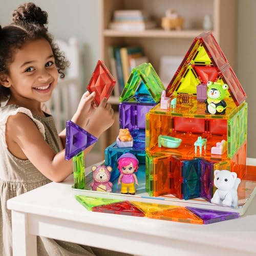 burgmate Magnetische Bausteine 48-teilig mit großer Eisenbox: 7,5 cm Tiles – Ansicht 6