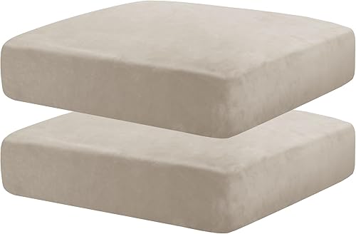 MAXIJIN Fundas de cojĂn elásticas de terciopelo para sofá biplaza, fundas de cojĂn para cojines individuales con parte inferior elástica (2 fundas MAXIJIN Fundas de cojĂn elásticas de terciopelo para sofá biplaza, fundas de cojĂn para cojines individuales con parte inferior elástica (2 fundas