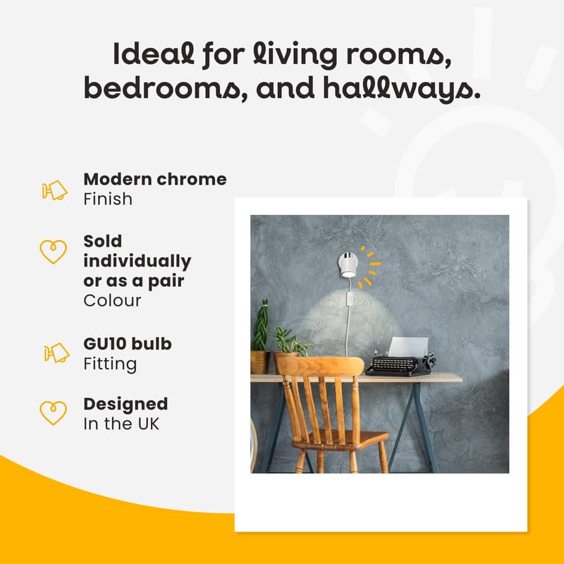 ValueLights | Single Spotlight Adjustable GU10 Wall Light/Ceiling Light IP44 Rated Bathroom Lamp Spot Light - White | Bathroom, Home Décor & Improvement Essential | Included LED Bulb