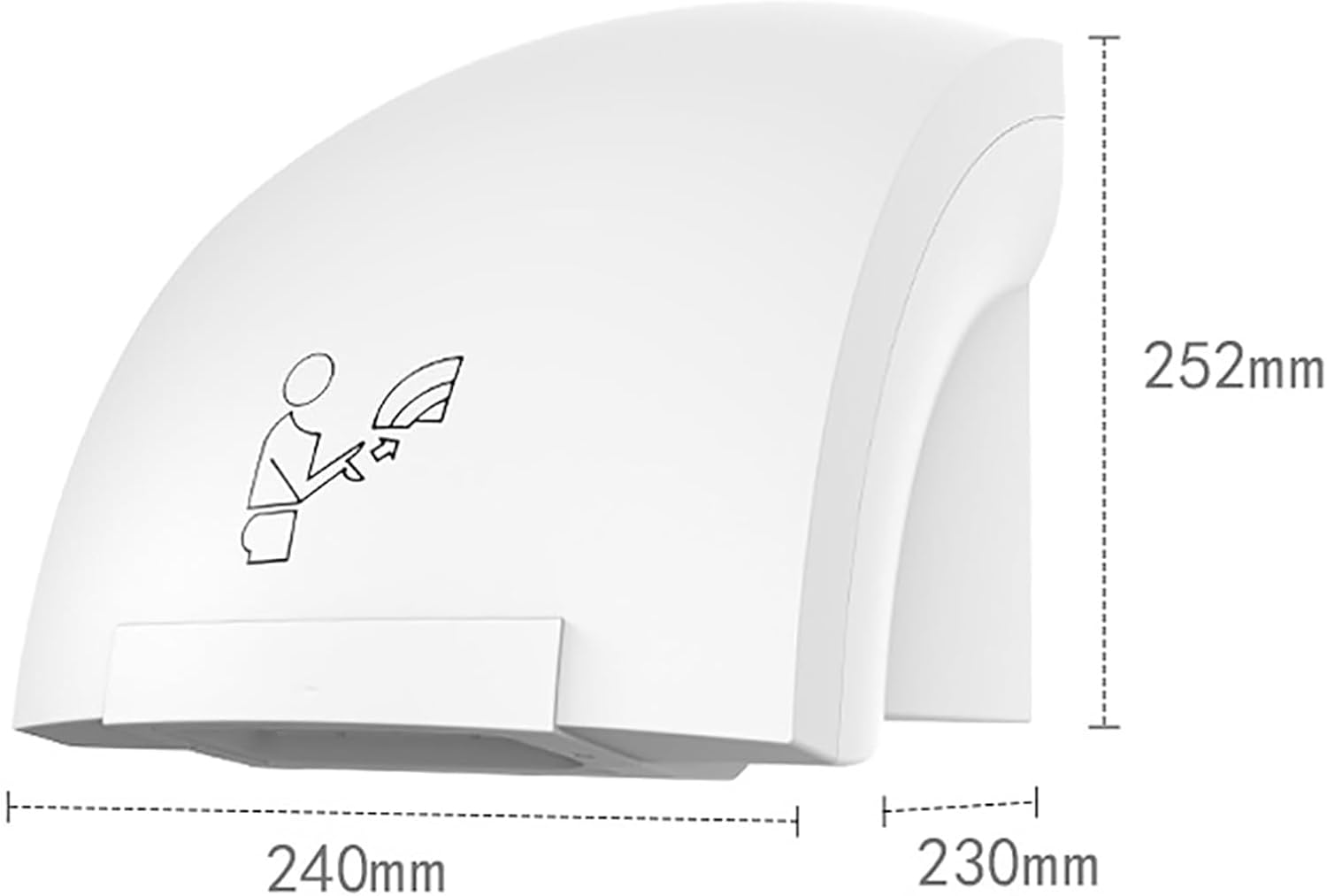 トイレ用ハンドドライヤー 業務用 急速加熱 1200w 冷温風対応 コンパクト壁掛け式 強力乾燥 浴室・家庭・業務用