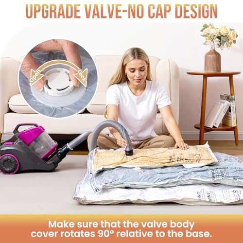 Image of TAILI 12 Pack Vacuum Storage Bags, Jumbo Size (31x40 inch), Cream